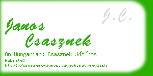 janos csasznek business card